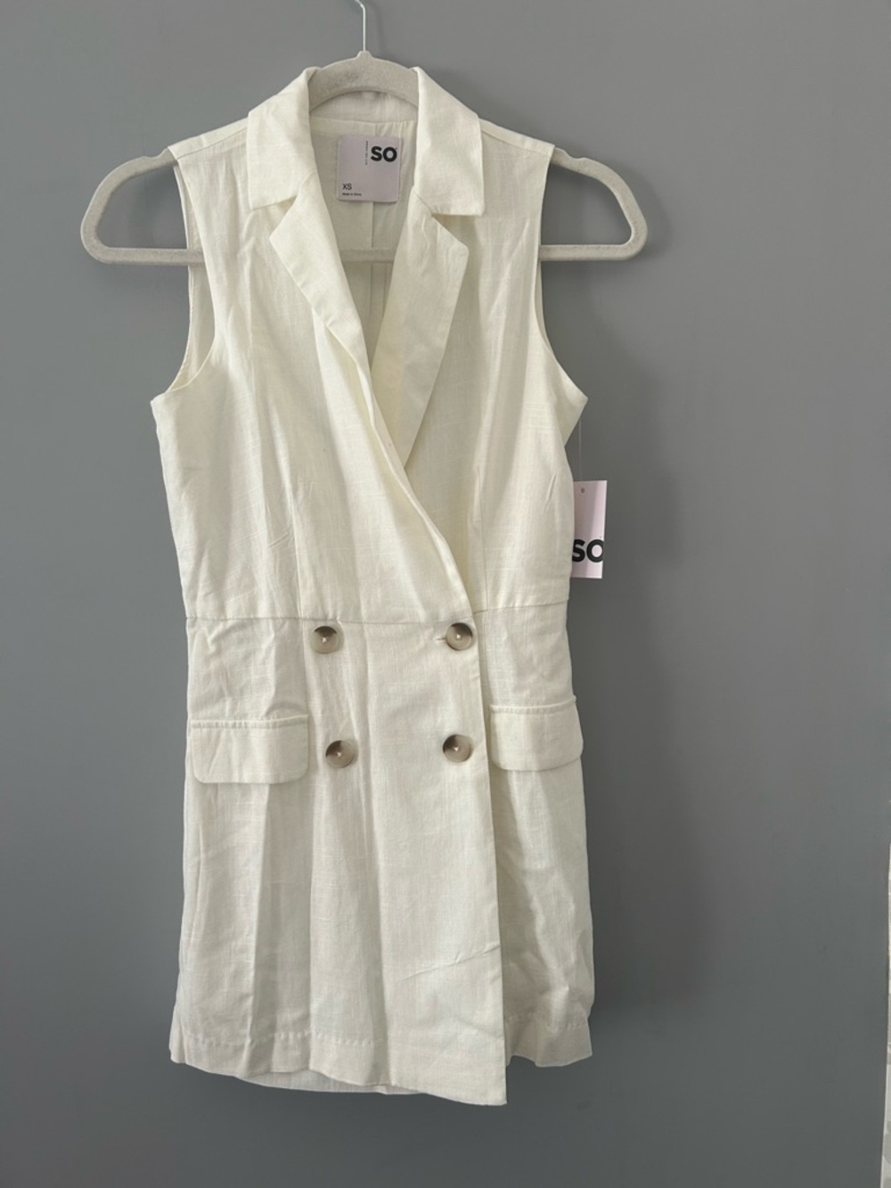 Kohl's Ivory Sleeveless Double-Breasted Linen-Blend Skort . BRAND NEW with tags